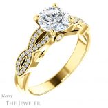 Round Cut Forever One Moissanite Engagement Ring #GTJ933-round-fo-y