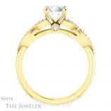 Round Cut Forever One Moissanite Engagement Ring #GTJ933-round-fo-y