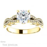 Round Cut Forever One Moissanite Engagement Ring #GTJ933-round-fo-y
