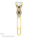 Round Cut Forever One Moissanite Engagement Ring #GTJ933-round-fo-y
