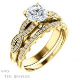 Round Cut Forever One Moissanite Engagement Ring #GTJ933-round-fo-y