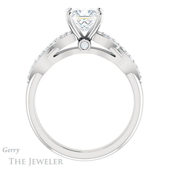 Princess Cut Forever One Moissanite Engagement Ring #GTJ933-square-fo-w