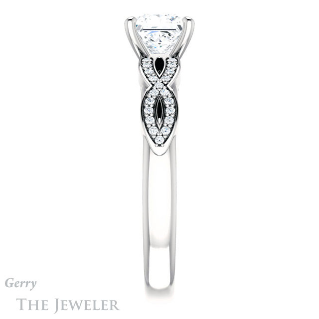 Princess Cut Forever One Moissanite Engagement Ring #GTJ933-square-fo-w 3 Princess Cut Forever One Moissanite Engagement Ring #GTJ933-square-fo-w
