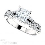 Princess Cut Forever One Moissanite Engagement Ring #GTJ933-square-fo-w 5 Princess Cut Forever One Moissanite Engagement Ring #GTJ933-square-fo-w