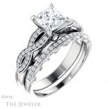 Princess Cut Forever One Moissanite Engagement Ring #GTJ933-square-fo-w 6 Princess Cut Forever One Moissanite Engagement Ring #GTJ933-square-fo-w