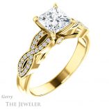 Princess Cut Forever One Moissanite Engagement Ring #GTJ933-square-fo-y