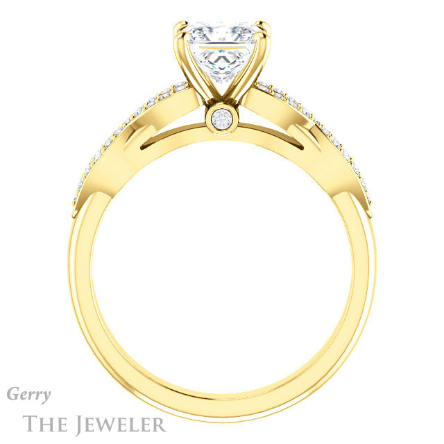 Princess Cut Forever One Moissanite Engagement Ring #GTJ933-square-fo-y
