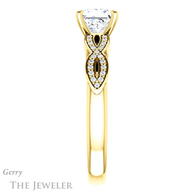 Princess Cut Forever One Moissanite Engagement Ring #GTJ933-square-fo-y
