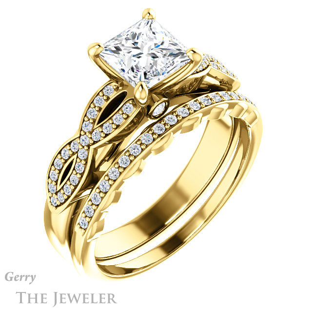 Princess Cut Forever One Moissanite Engagement Ring #GTJ933-square-fo-y