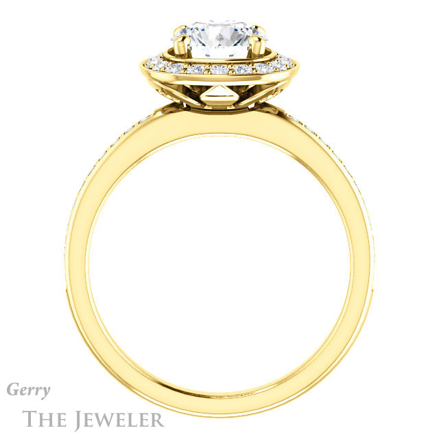 Round Cut Forever One Moissanite Engagement Ring #GTJ934-round-fo-y | Gerry The Jeweler Round Cut Forever One Moissanite Engagement Ring #GTJ934-round-fo-y