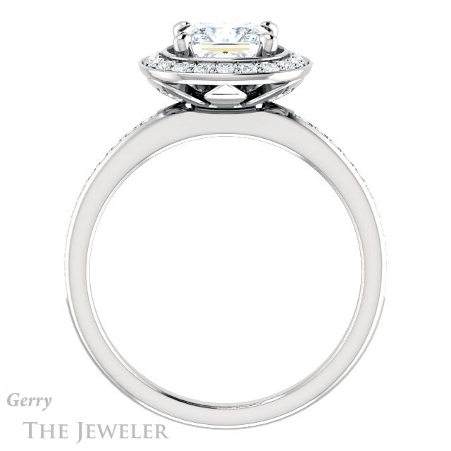 Princess Cut Forever One Moissanite Engagement Ring #GTJ934-square-fo-w | Gerry The Jeweler Princess Cut Forever One Moissanite Engagement Ring #GTJ934-square-fo-w