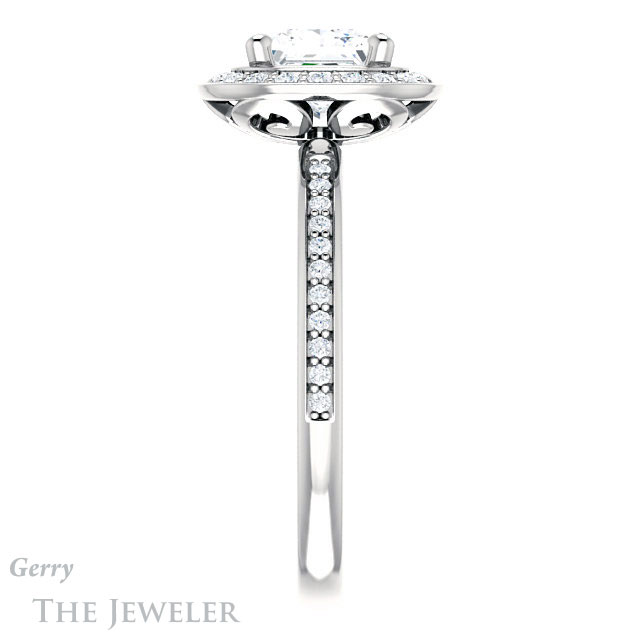 Princess Cut Forever One Moissanite Engagement Ring #GTJ934-square-fo-w | Gerry The Jeweler Princess Cut Forever One Moissanite Engagement Ring #GTJ934-square-fo-w