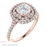 Cushion Cut Forever One Moissanite Engagement Ring #GTJ935-cushion-fo-r