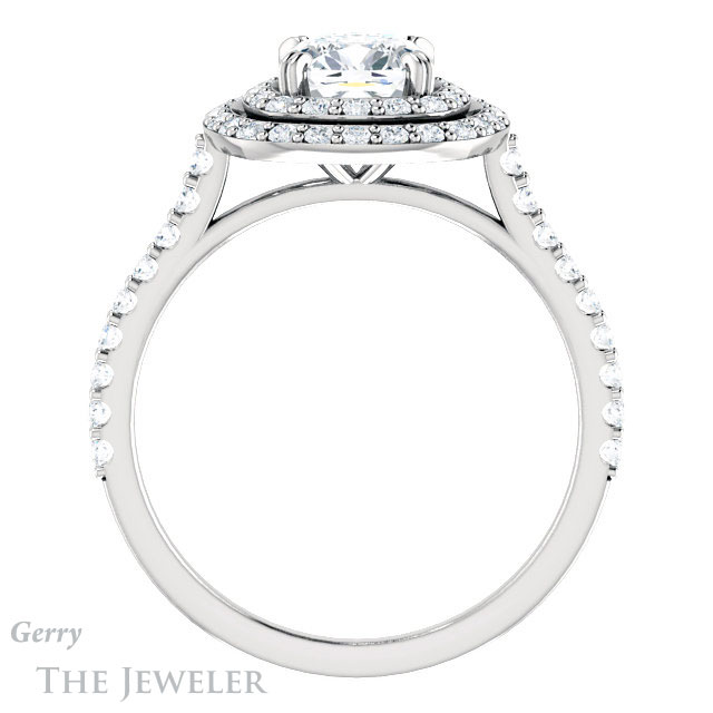 Cushion Cut Forever One Moissanite Engagement Ring #GTJ935-cushion-fo-w