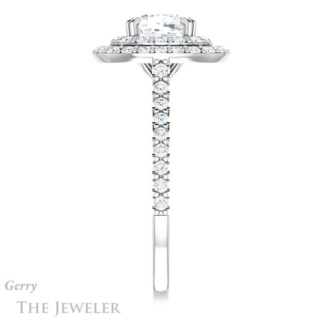 Cushion Cut Forever One Moissanite Engagement Ring #GTJ935-cushion-fo-w