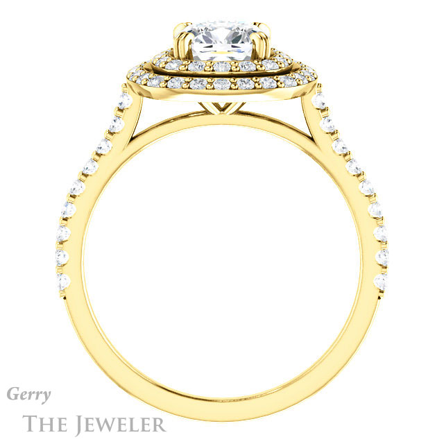 Cushion Cut Forever One Moissanite Engagement Ring #GTJ935-cushion-fo-y