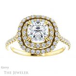Cushion Cut Forever One Moissanite Engagement Ring #GTJ935-cushion-fo-y