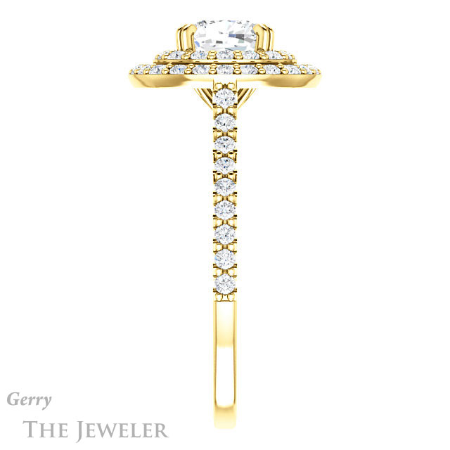 Cushion Cut Forever One Moissanite Engagement Ring #GTJ935-cushion-fo-y