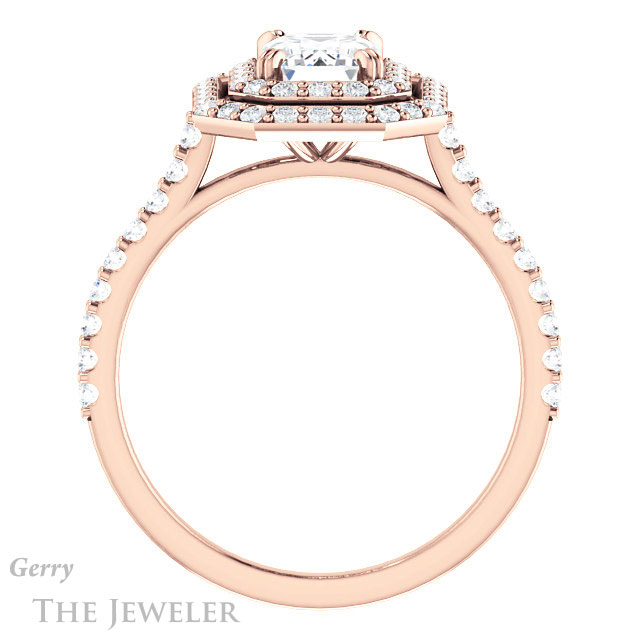 Emerald Cut Forever Brilliant Moissanite Engagement Ring #GTJ935-emerald-fb-r