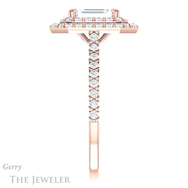 Emerald Cut Forever Brilliant Moissanite Engagement Ring #GTJ935-emerald-fb-r