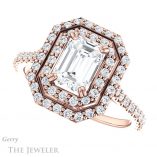 Emerald Cut Forever Brilliant Moissanite Engagement Ring #GTJ935-emerald-fb-r