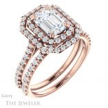 Emerald Cut Forever Brilliant Moissanite Engagement Ring #GTJ935-emerald-fb-r