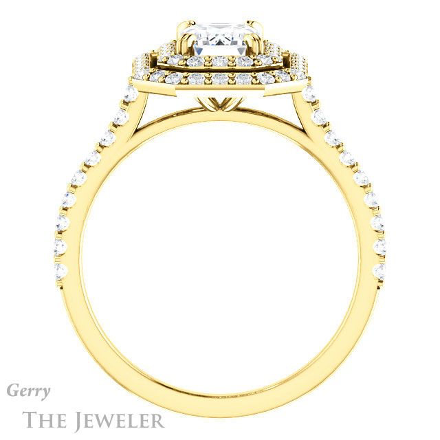 Emerald Cut Forever Brilliant Moissanite Engagement Ring #GTJ935-emerald-fb-y