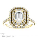 Emerald Cut Forever Brilliant Moissanite Engagement Ring #GTJ935-emerald-fb-y