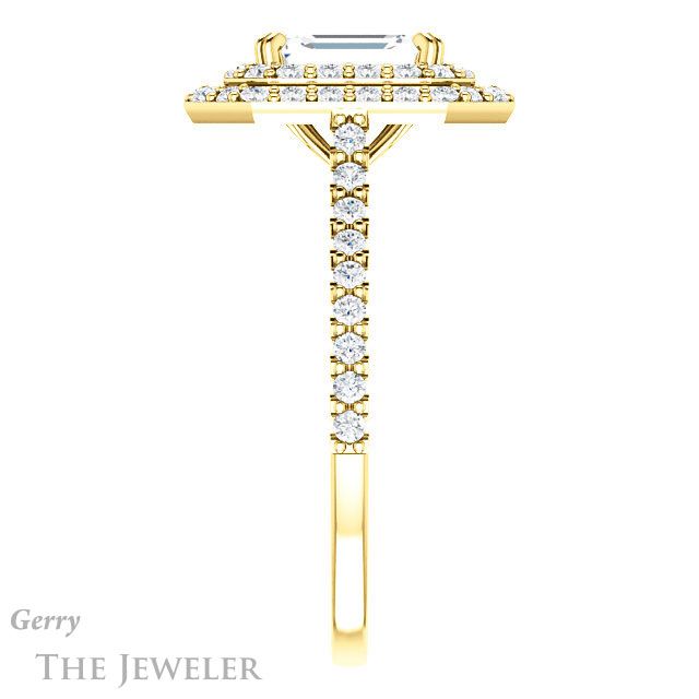 Emerald Cut Forever Brilliant Moissanite Engagement Ring #GTJ935-emerald-fb-y