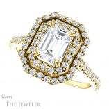 Emerald Cut Forever Brilliant Moissanite Engagement Ring #GTJ935-emerald-fb-y