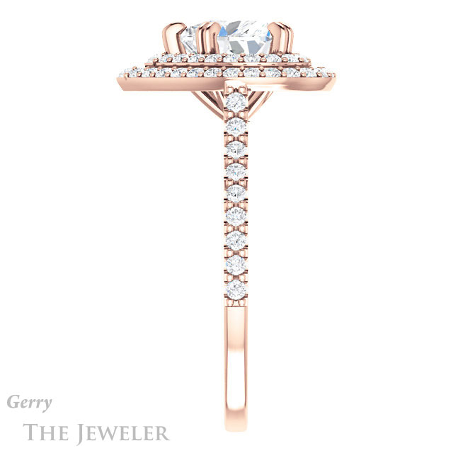 Heart Shaped Forever Brilliant Moissanite Engagement Ring #GTJ935-heart-fb-r