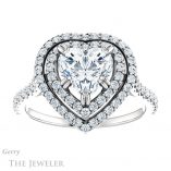 Heart Shaped Forever Brilliant Moissanite Engagement Ring #GTJ935-heart-fb-w