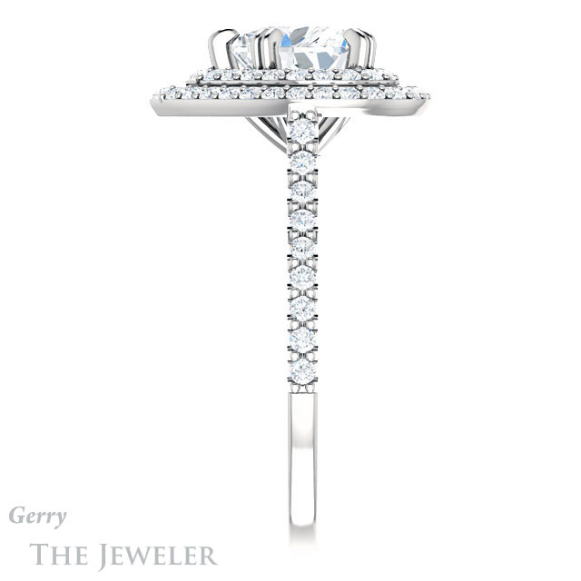 Heart Shaped Forever Brilliant Moissanite Engagement Ring #GTJ935-heart-fb-w