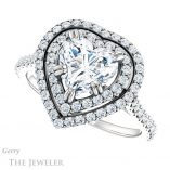Heart Shaped Forever Brilliant Moissanite Engagement Ring #GTJ935-heart-fb-w