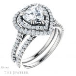 Heart Shaped Forever Brilliant Moissanite Engagement Ring #GTJ935-heart-fb-w