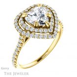 Heart Shaped Forever Brilliant Moissanite Engagement Ring #GTJ935-heart-fb-y