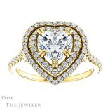 Heart Shaped Forever Brilliant Moissanite Engagement Ring #GTJ935-heart-fb-y