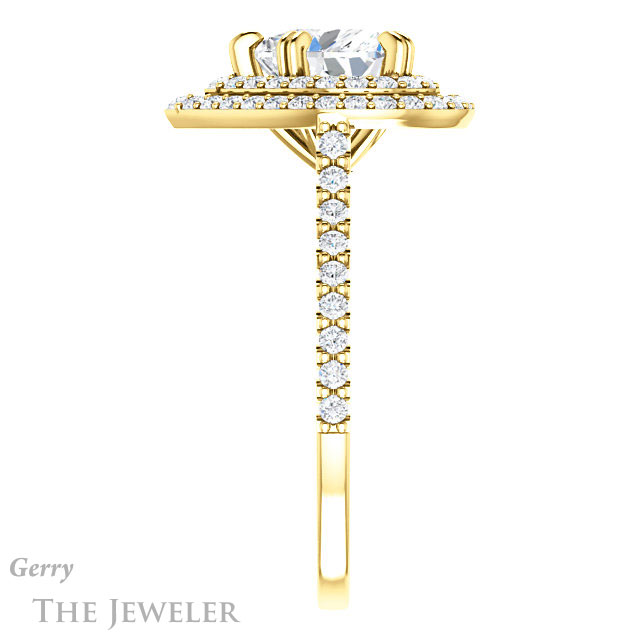 Heart Shaped Forever Brilliant Moissanite Engagement Ring #GTJ935-heart-fb-y
