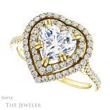 Heart Shaped Forever Brilliant Moissanite Engagement Ring #GTJ935-heart-fb-y