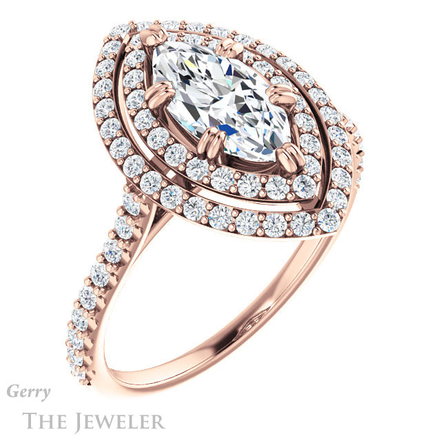 Marquise Cut Forever Brilliant Moissanite Engagement Ring #GTJ935-marquise-fb-r