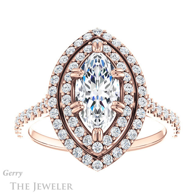 Marquise Cut Forever Brilliant Moissanite Engagement Ring #GTJ935-marquise-fb-r