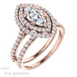 Marquise Cut Forever Brilliant Moissanite Engagement Ring #GTJ935-marquise-fb-r