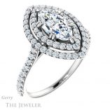 Marquise Cut Forever Brilliant Moissanite Engagement Ring #GTJ935-marquise-fb-w