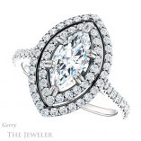 Marquise Cut Forever Brilliant Moissanite Engagement Ring #GTJ935-marquise-fb-w