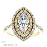 Marquise Cut Forever Brilliant Moissanite Engagement Ring #GTJ935-marquise-fb-y