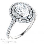 Oval Shaped Forever One Moissanite Engagement Ring #GTJ935-oval-fo-w