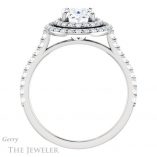 Oval Shaped Forever One Moissanite Engagement Ring #GTJ935-oval-fo-w