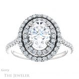 Oval Shaped Forever One Moissanite Engagement Ring #GTJ935-oval-fo-w