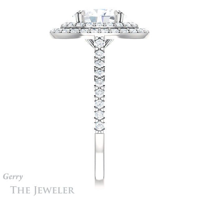 Oval Shaped Forever One Moissanite Engagement Ring #GTJ935-oval-fo-w