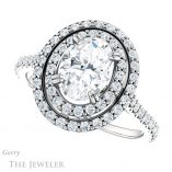 Oval Shaped Forever One Moissanite Engagement Ring #GTJ935-oval-fo-w